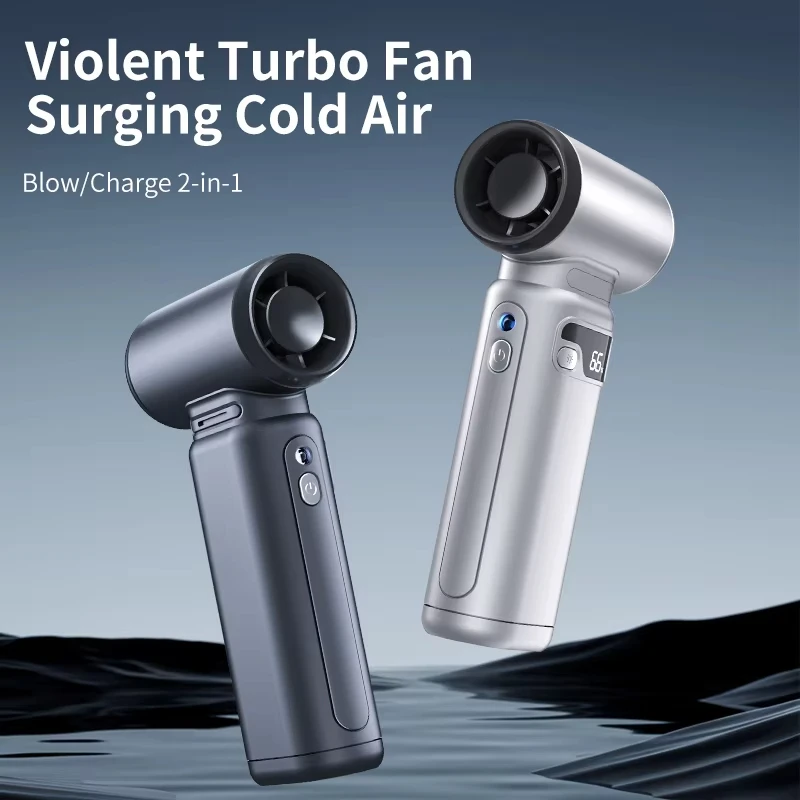

Tinsol new Portable 4 in 1 Outdoor Home Travel Rechargeable Handheld Turbo Fan 100 Speeds LED Display Mini Fan Long Battery