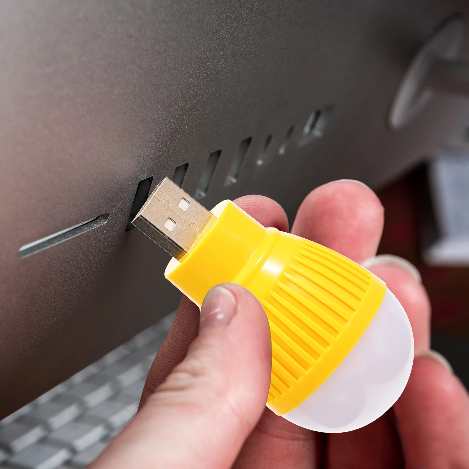 

4pcs LED Mini Lights USB Powered Small Round Yellow Bulbs Emergency Desk Night Lamp Portable Table Lighting Solution