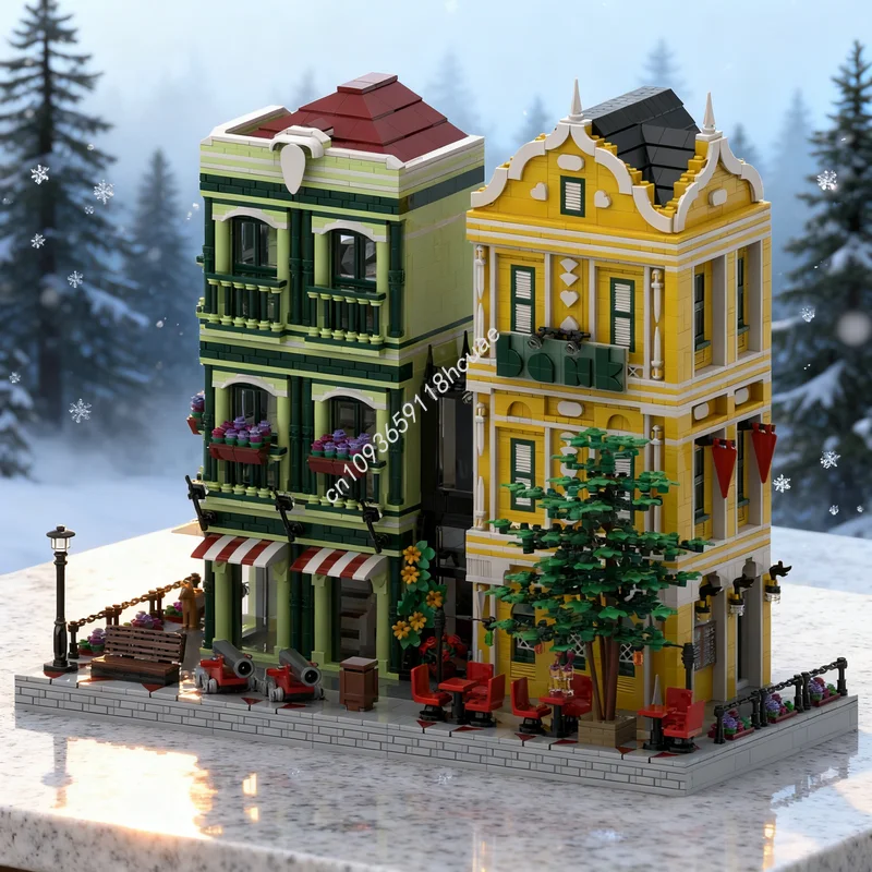 

4210pcs MOC Caribbean Bank Icons Model Building Blocks Construction Assemble DIY Creative Toys Education Festival Gifts Idea