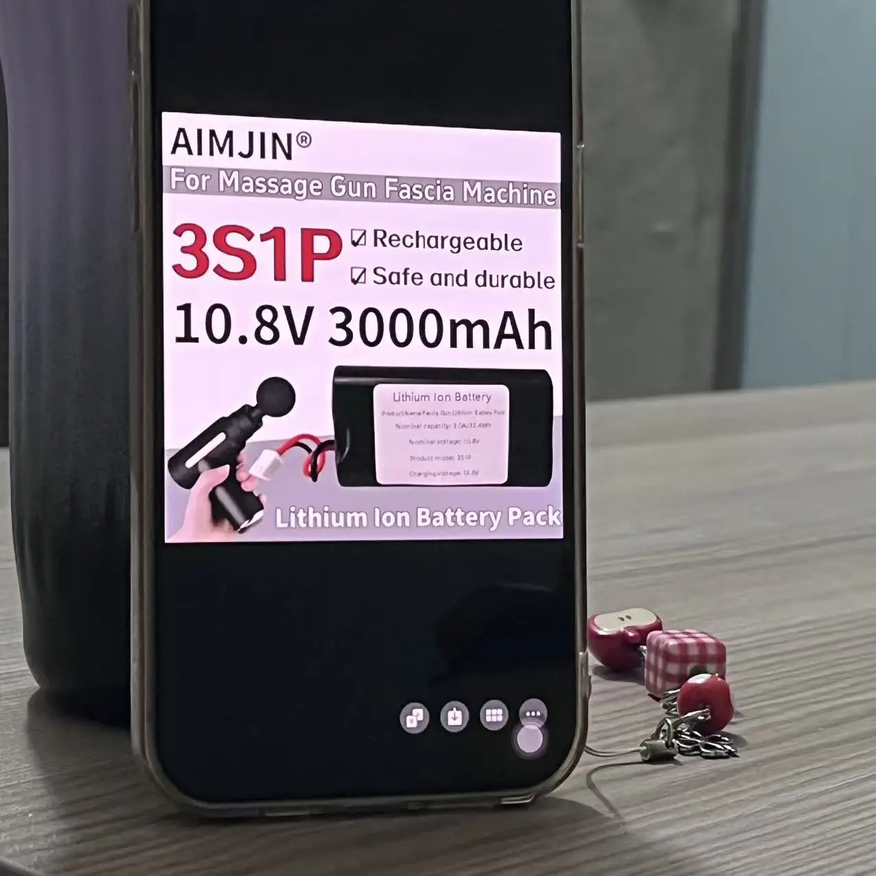 

10.8V 3000mAh 18650 Lithium-ion Rechargeable Battery Pack for Massage Gun Fascia Machine - 3S1P Configuration