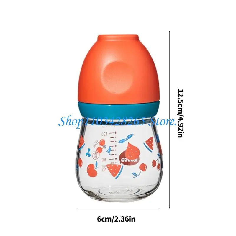 زجاجة رضاعة زجاجية آمنة للأطفال بسعة 150 مل/5 أونصة بتصميم رقبة واسعة لسهولة التنظيف G2TE #6