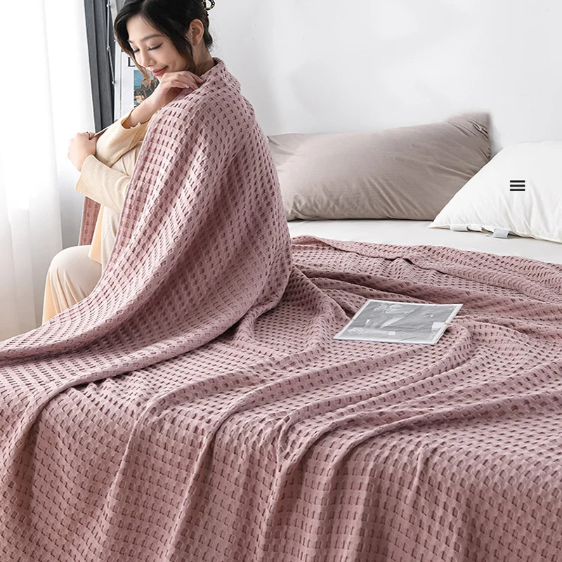 

New Cotton Japanese-style Blanket for Bed Plaid Knitted Thread Blanket Towel Quilt Solid Color Sofa Cover Nap Throw Blanket