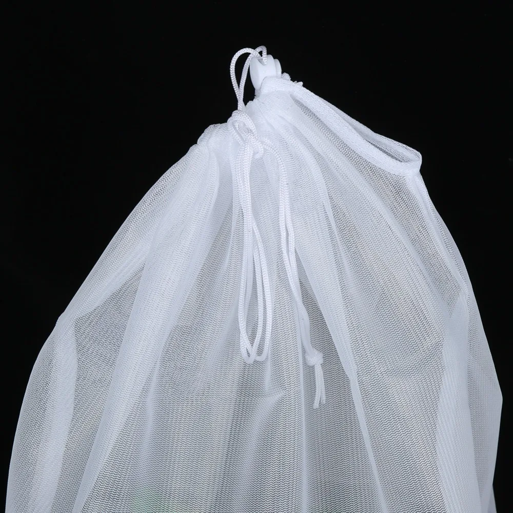 5PCS Durable Fiber Reusable Mesh Bag 15.75in × 23.62in Drawstring Closure Nut Milk Bag Vegetable Mesh Bag Home Brewing