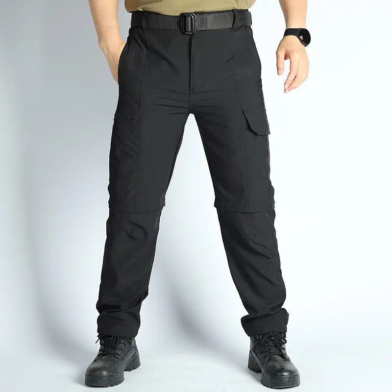 New Men's 2-in-1 Convertible Tactical Pants, Quick-Dry Zip-Off Training Trousers, Summer Multi-Functional Long Shorts - Image 9