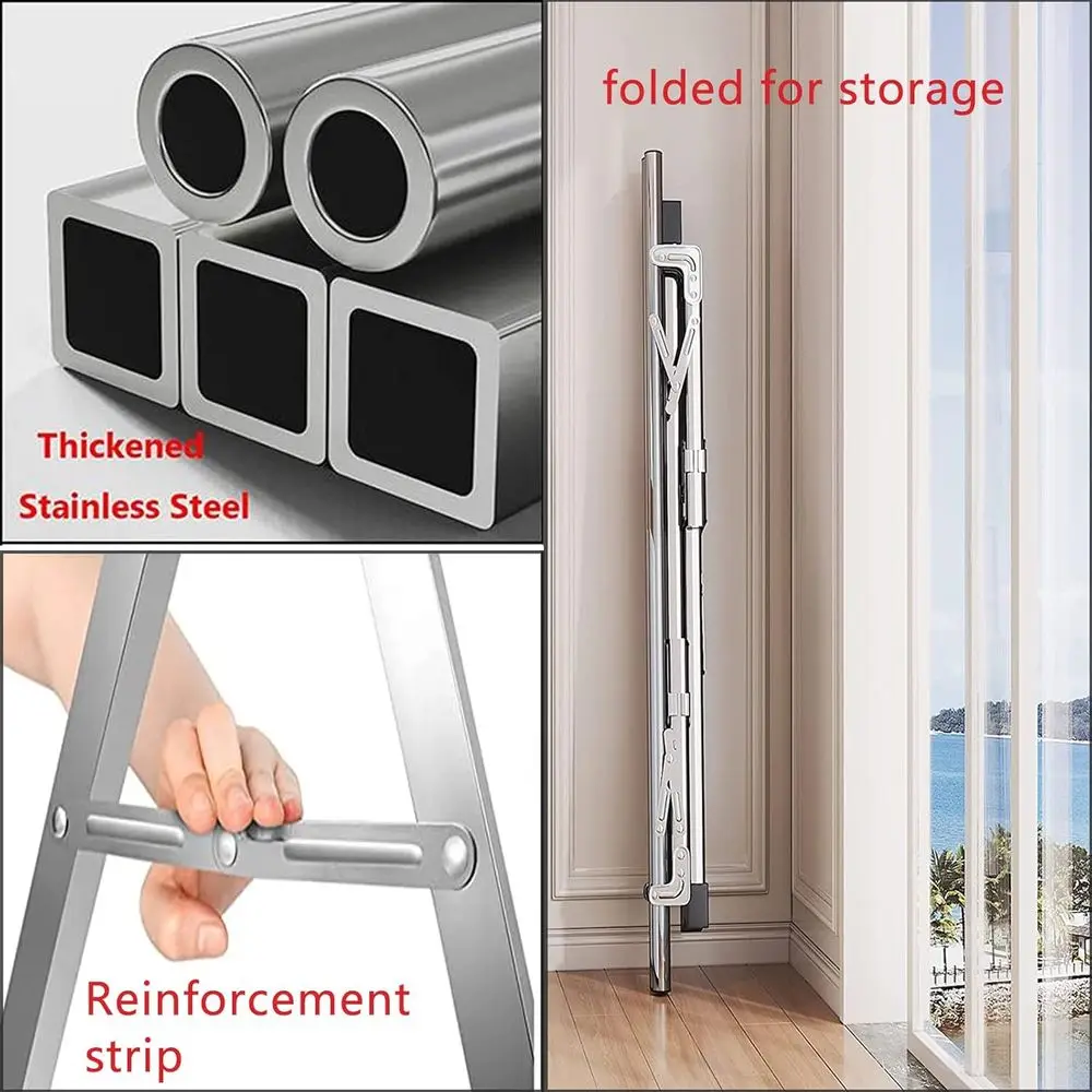 Adjustable Folding Laundry Rack - Indoor/Outdoor Space-Saving Drying with Wheels (2m)