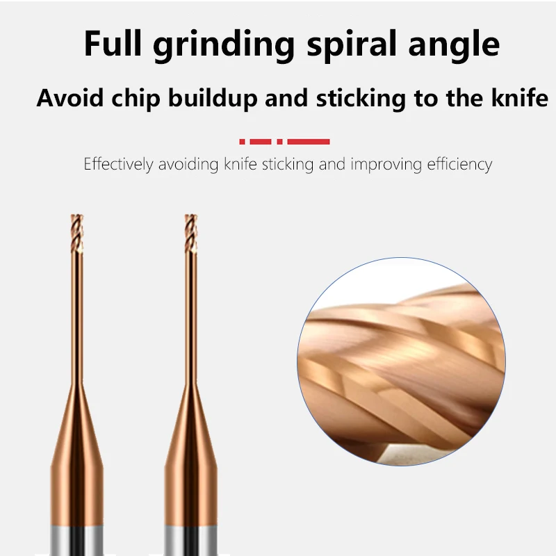 SENO Micro Carbide End Mill 2xD Rib Processing Cutter CNC Deep Long Neck Small Diameter 0.2 0.3 0.4 0.5 0.6 0.7 0.8 0.9mm Mini