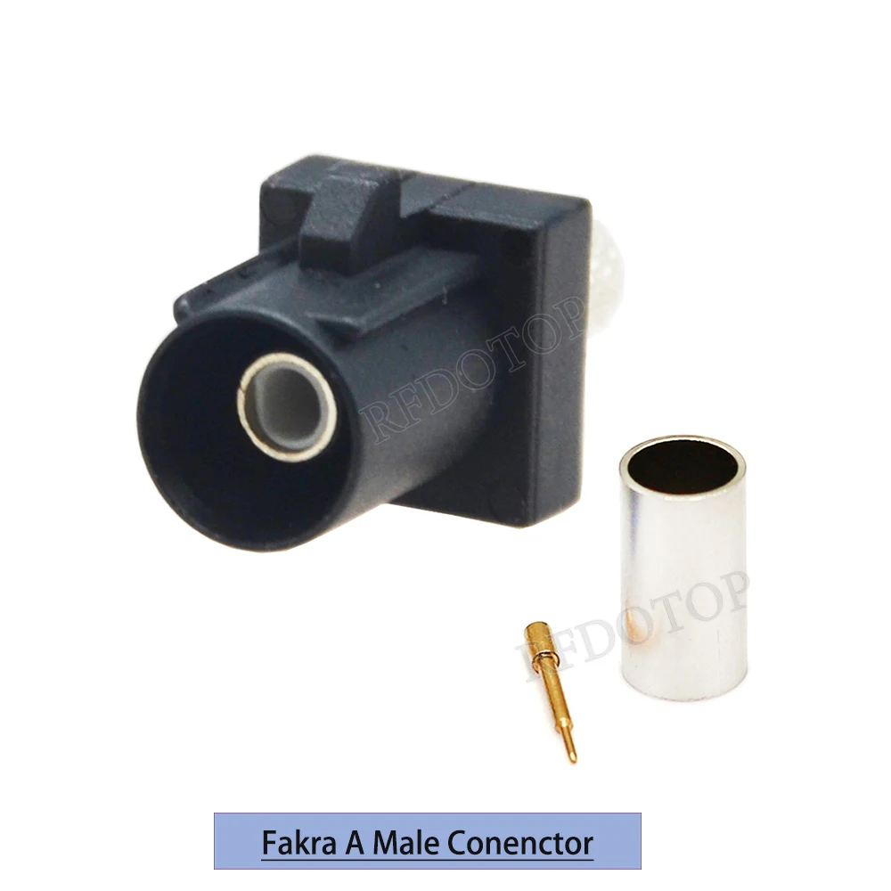 Fakra A B C D E F G H I K Z RCA Crimp Connector Male Car Radio FM GPS Antenna Fakra Adapter for LMR195 RG58 RG142 RG400 Cable