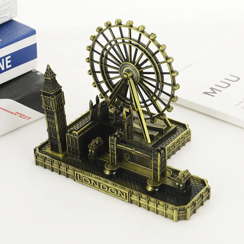 

Big Ben Tower Bridge Office Desktop Ornaments Metal Crafts London Travel Souvenirs Figurines Home Decoration House Model Gift