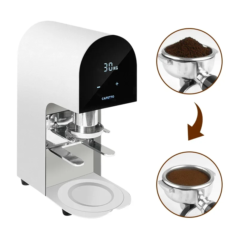 

electric coffee tamper 53mm/54mm/58mm OEM automatic espresso tamper non-stick powder press 30kg power