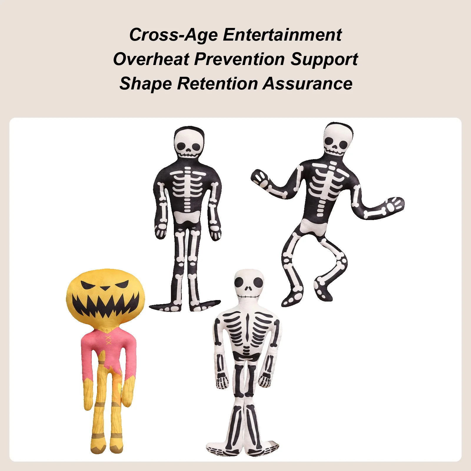 

Halloween Plush Toy Skeleton Halloween Skeleton Figure Plush Toy Festive Home Party Soft Skull Cushion For Bedroom Office Living