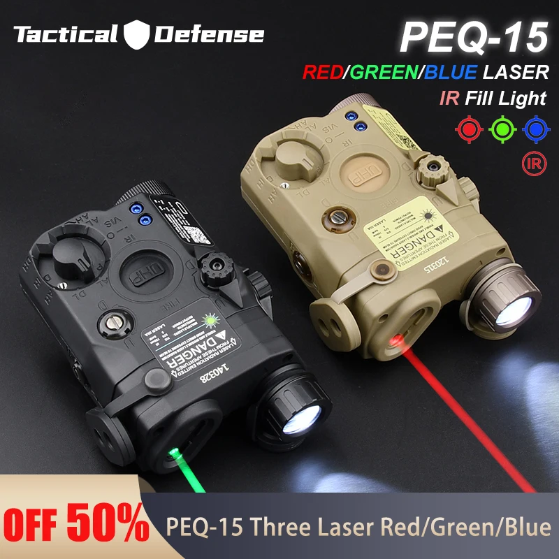 

Tactical Airsoft PEQ 15 LA5C Red Green Green Blue IR Version Indicator Dot Laser White Light Weapon Flashlight Strobe Hunting