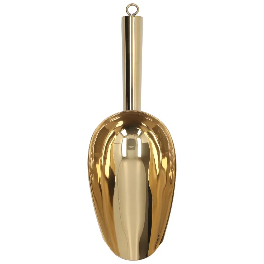 

Kitchen Gadgets Stainless Steel Ice Scoop Food Grade U Shaped Beach Shovel Sturdy Gold Ice Scooper Ice Bucket