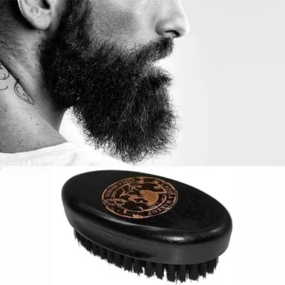 Brosse à cheveux ondulée personnalisée pour hommes, poils de sanglier 360 naturels purs, forme nar, vagues incurvées, brosse à moustache pour hommes, salon de coiffure, 100%