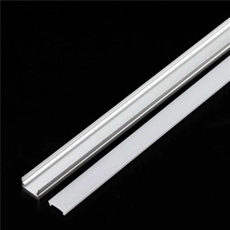 LED Strip Aluminum Profiles 1--24 Pieces per Pack Flat Shell & PC Cover Compatible with 5050 5630 for 0.5m 12mm Strip