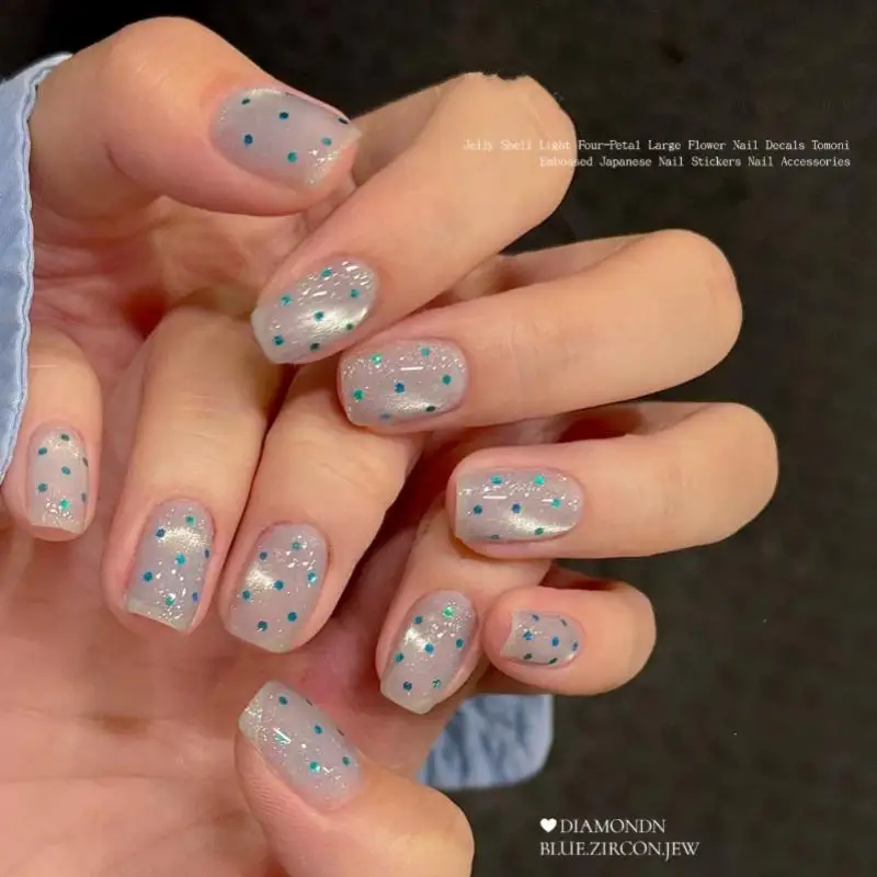 【B】1Set 12Colors Round Dot Nail Art Glitter Sequins High Sparkle Easy Application For Home DIY And Professional Salon Nail Use