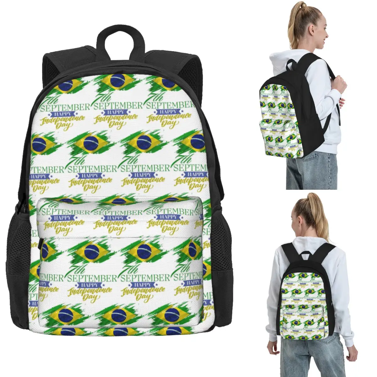 

Brazil Backpack Hot Sale Daypack Large Capacity Children BookBag School Bag Shoulder Bags for Men Women