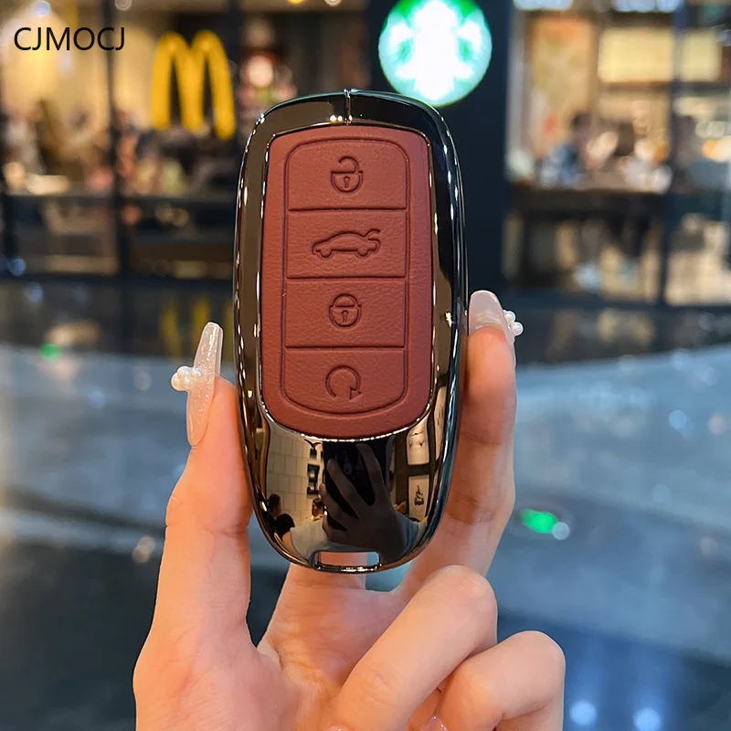 حافظة مفاتيح ممتازة لهاتف Chery Tiggo 8 Plus/Tiggo 9/Explore 06/Fengyun A8/T6/Omoda/Arrizo 5/8 - غطاء حماية لسلسلة المفاتيح