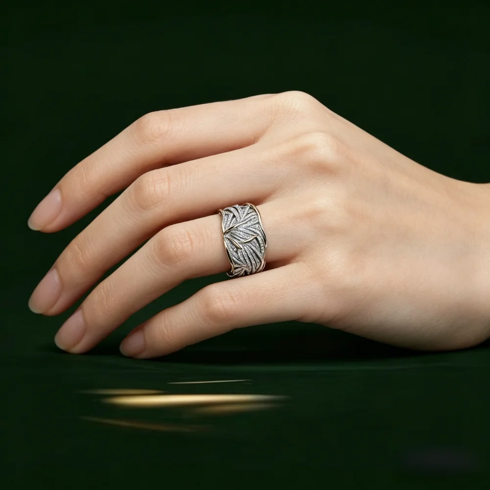 Anillo de Plata de Ley 925 con incrustaciones de cristal para mujer, joyería de moda, regalo