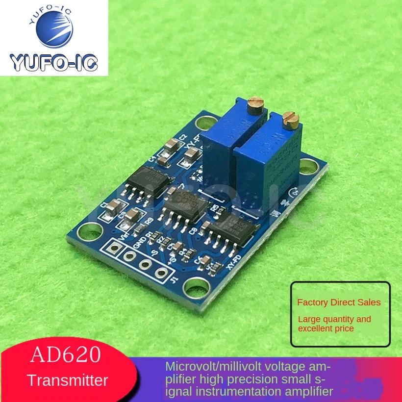 3 шт. модуль усилителя напряжения, высокоточный микровольт/милливольт, малосигнальный инструментальный усилитель AD620, передатчик