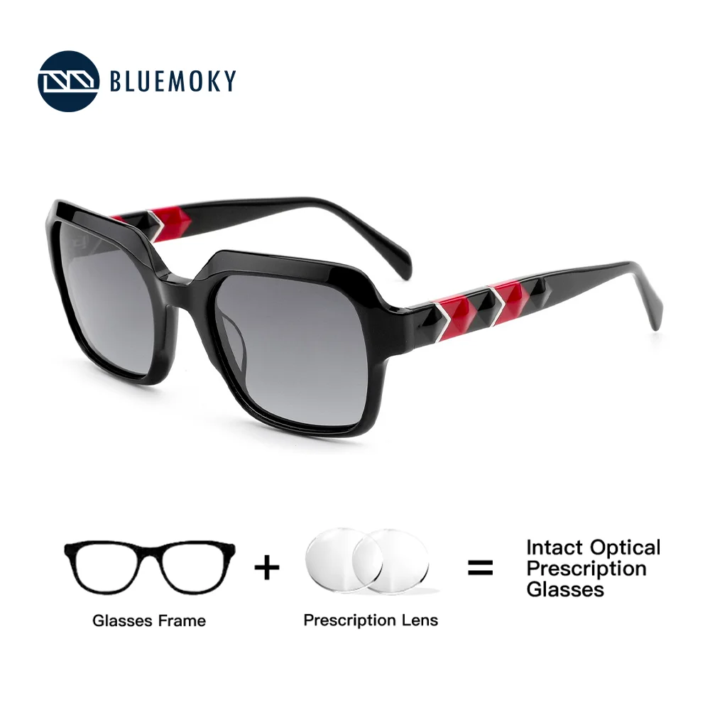 

BLUEMOKY Popular Hexagon Prescription Glasses for Women Trend Acetate Photochromic Optical Eyeglasses Progressive Eyewear