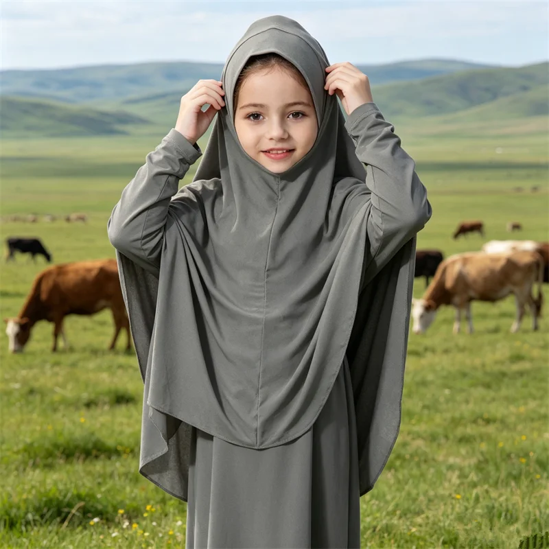 Vestuário de Oração para Meninas Muçulmanas, Hijab, Abaya, Niqab, Kaftan, Khimar, Robe Árabe, Eid, Djellaba, Vestido de Ramadan, Jalabiya