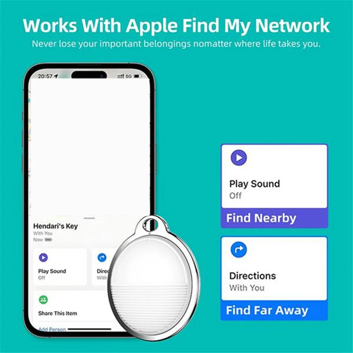 Мини GPS-трекер POP-lBluetooth — устройство защиты от потери, совместимое с приложением Find My, локатором тегов