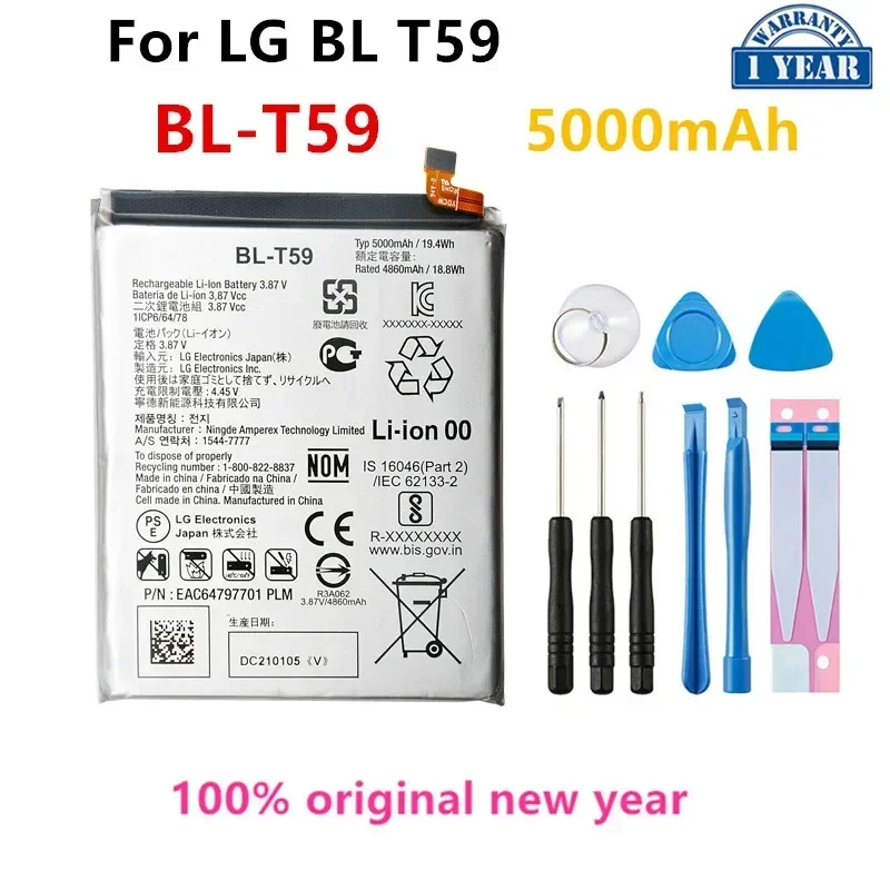 Original BL-T59 5000mAh Battery For LG BL T59  BL T59  Mobile phone Batteries+Tools