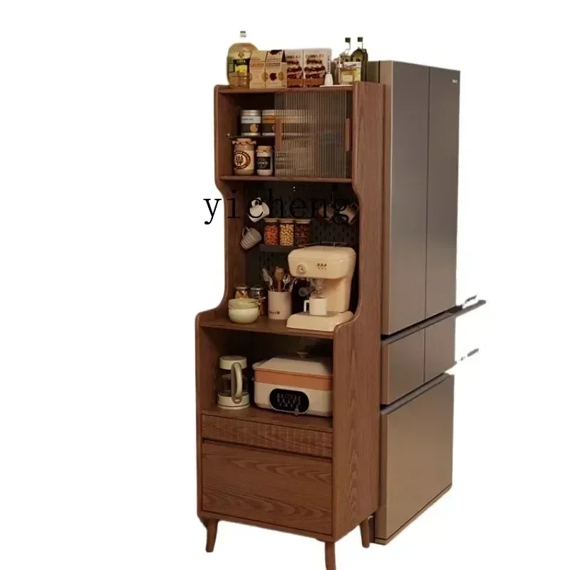 DSA   solid wood dining side cabinet coffee cabinet small apartment kitchen integrated wall locker