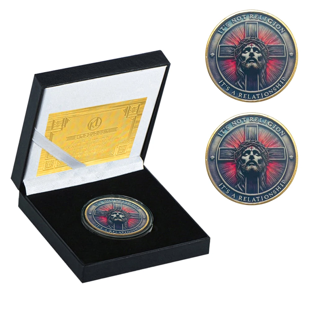 

Hot 4 Designs "I MADE IT THIS FAR" Christian Gold Silver Commemorative Coins Metal Coin With Case For Home Decor and Collections