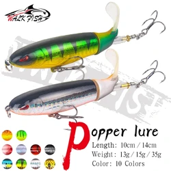 WALK FISH 1PCS Whopper Popper 10cm 14g Artificial Fishing Lure Hard Soft Rotating Tail Fishing Tackle Geer Pesca Lake River