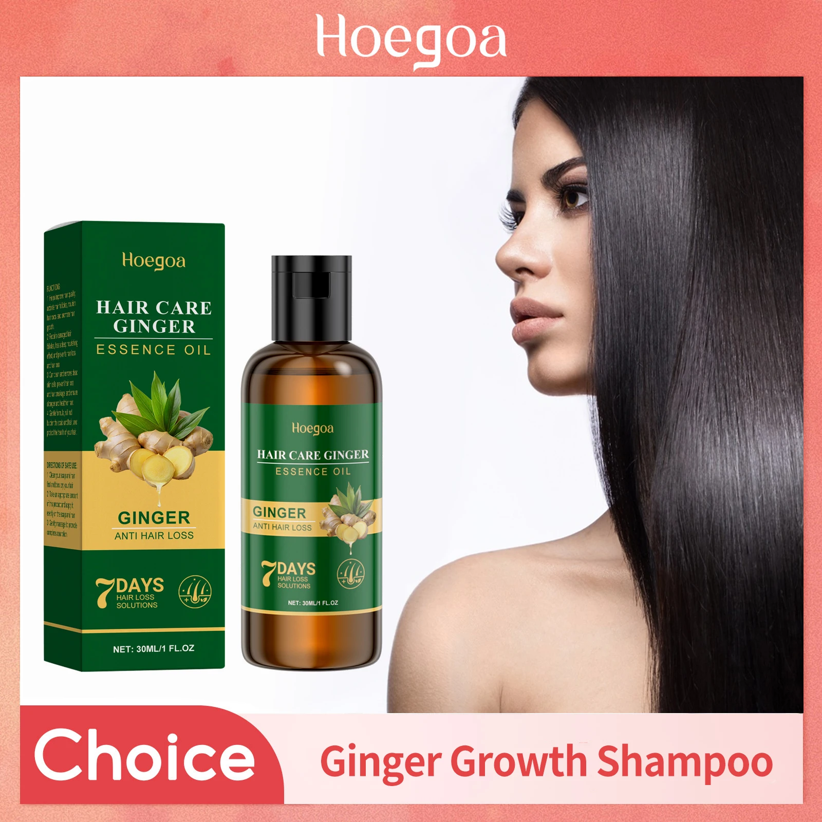 

Ginger Anti Loss Shampoo Hair Strengthen Restore Damaged Oil Control Cleansing Dandruff Moisturizing Smooth Hair Growth Shampoo