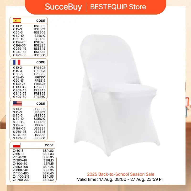 SucceBuy 12 30 Stück Hochzeits-Stuhlhussen, Spandex-Stretch-Schonbezug für Restaurant, Bankett, Hotel, Esszimmer, Party, universeller Stuhlbezug