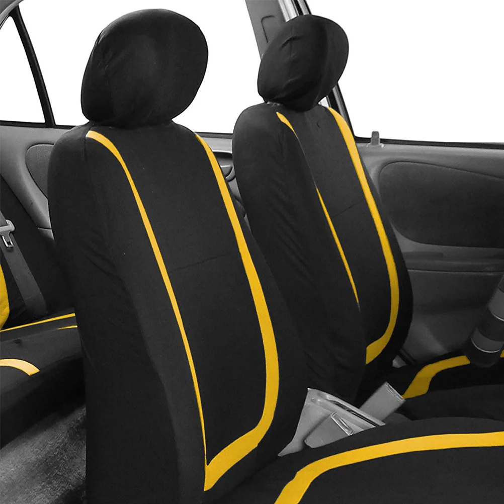 

4 pcs Car Seat Cover Universal Fit Thickened Durable Seat Protector For Cars Trucks Suvs Yellow Auto Interior Accessory