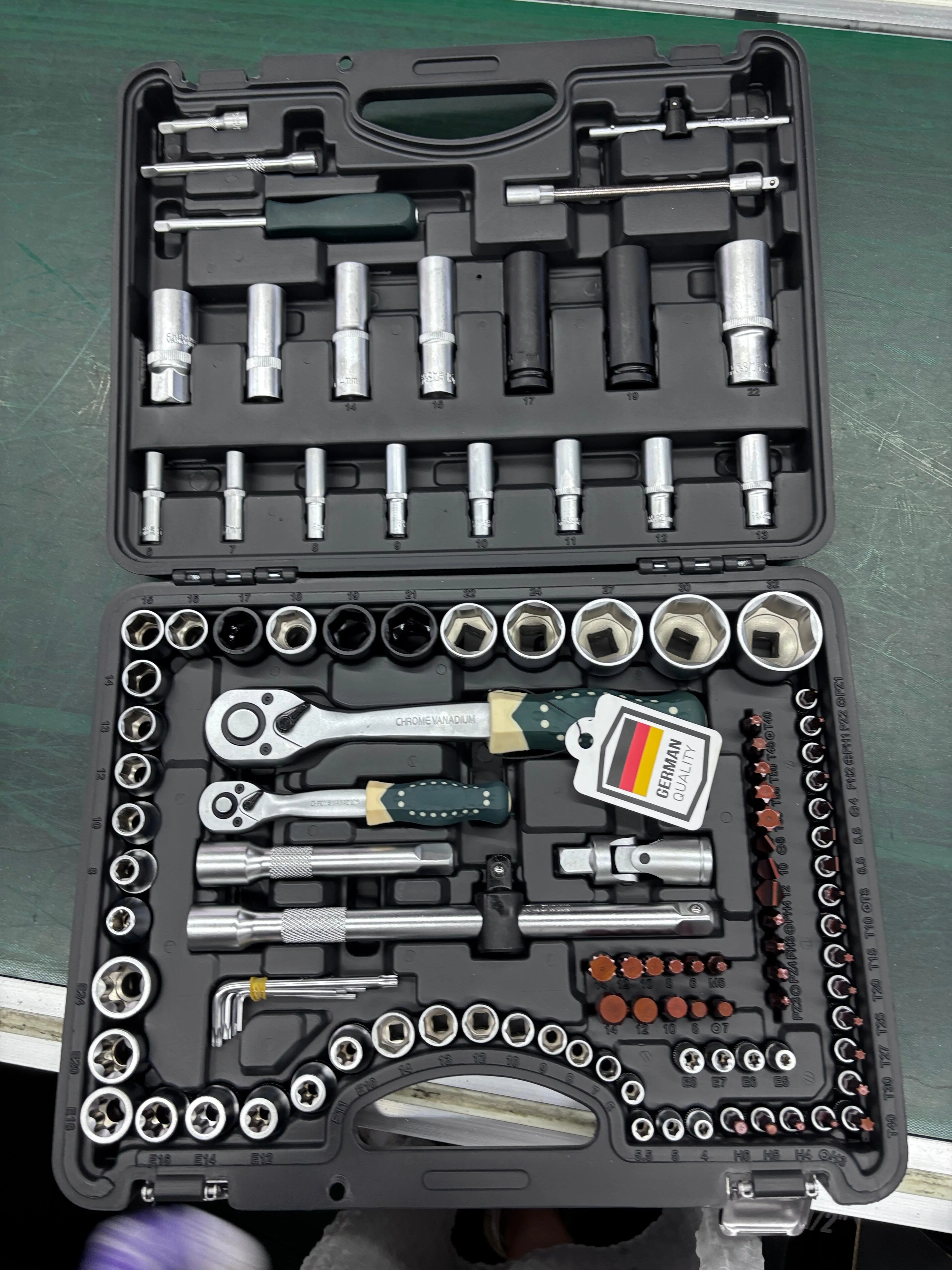 Ferramentas manuais conjunto de soquete de ferramentas automotivas 1/4 "56 peças conjunto de ferramentas mecânicas de reparo de automóveis marca europa para conjuntos de soquetes