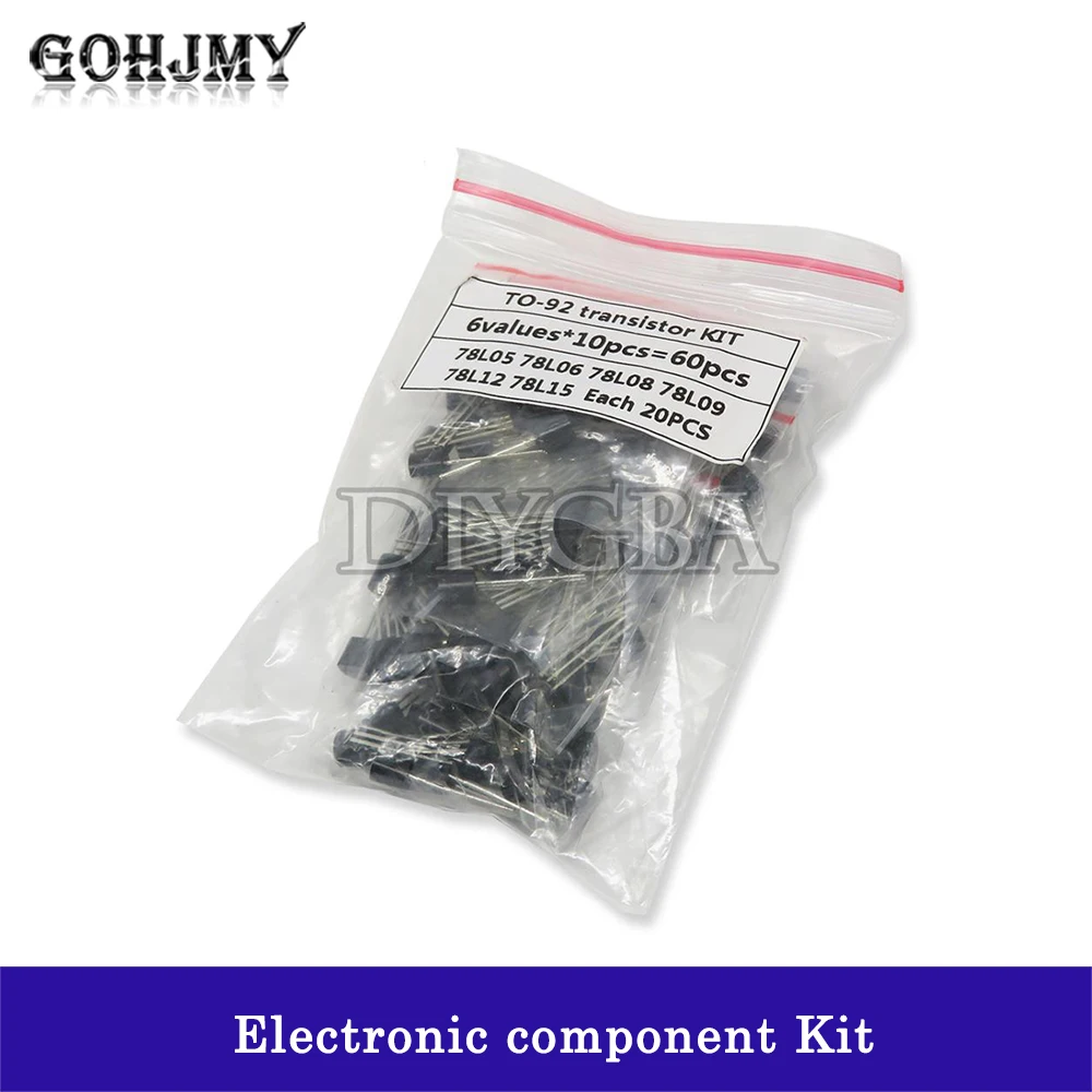 120 PÇS/LOTE 78L05 78L06 78L08 78L09 78L12 78L15 TO-92 TO92 Pacote Transistor Kit Sortido 6 valor Cada 20 PCS novo GOHJMY