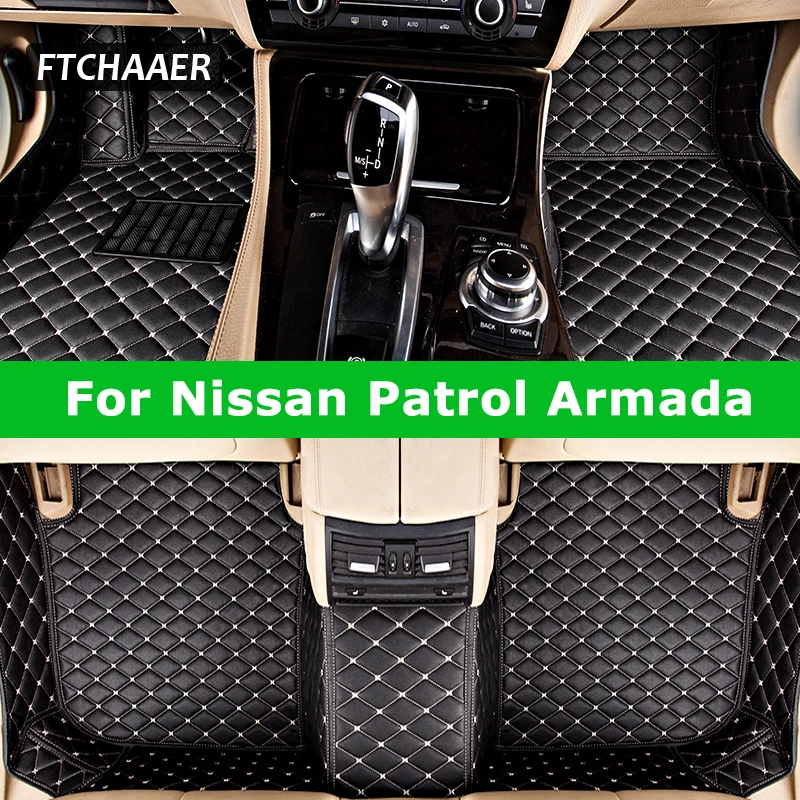 

FTCHAAER Custom Car Floor Mats For Nissan Patrol Y61 Y62 Y63 Armada Auto Carpets Foot Coche Accessorie