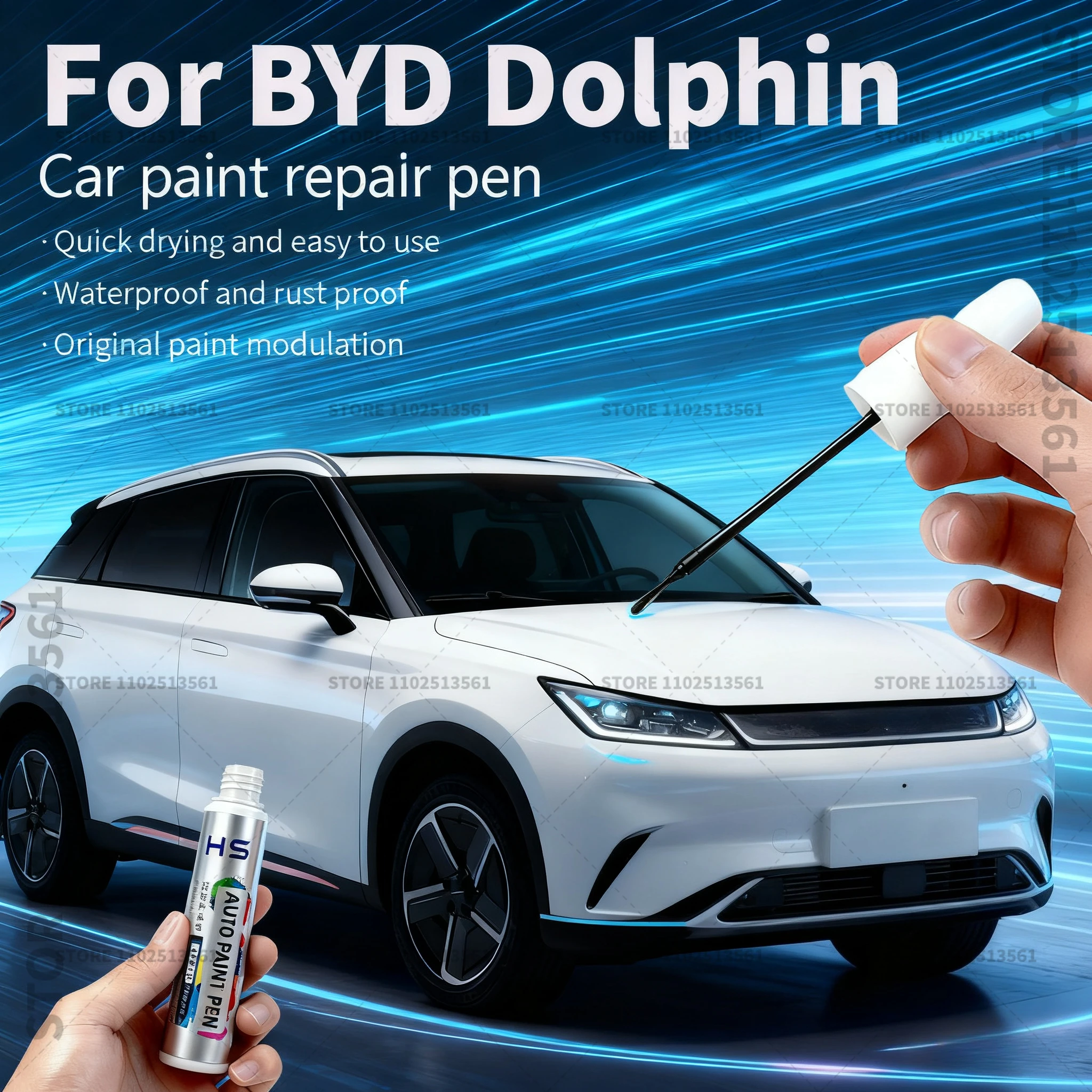 For BYD Dolphin Car Paint Repair Pen Touch Up Scratch Remover DIY Auto Accessories Gray Blue LAP Pink Gray HB5 Purple CA2 Yellow