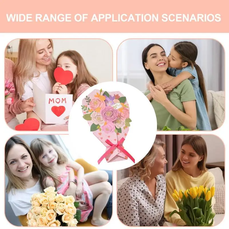 Mazzi di carta biglietti anniversario biglietto floreale con busta biglietti di auguri per madre insegnante moglie sorella