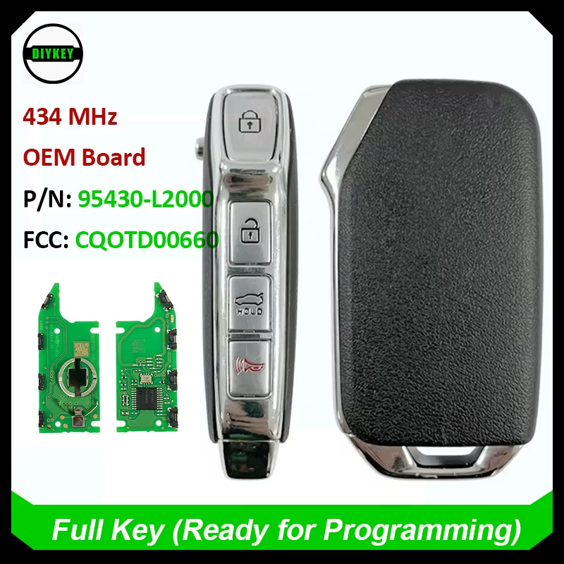 

Оригинальный пульт дистанционного управления DIYKEY 95430-L2000 для KIA 2021 2022 2023 Kia K5 433,92 МГц без чипа FCC CQOTD00660