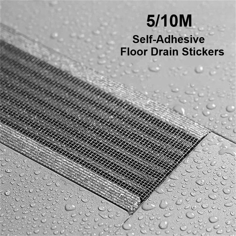 

Cuttable Shower Drain Hair Catcher Self-Adhesive Floor Drain Stickers Disposable Mesh Bathroom Kitchen Sink Hair Filter 5/10M