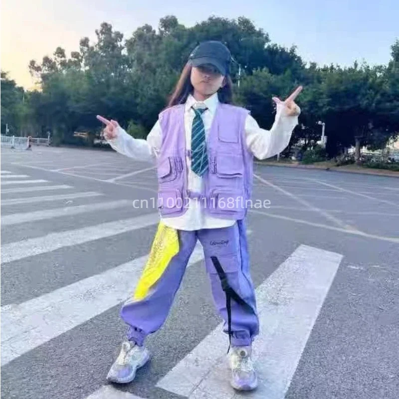 Children's Street Dance and Hip-hop Performance Costume Set, Girls' Jazz Dance Costume, Boys' Hip-hop Fashion Runway Costume