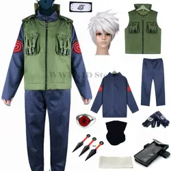 Kakashi Cosplay Costumes Men Women Hatake Green Vest Waistcoat Pants Mask Clothes Set Anime Halloween Costume