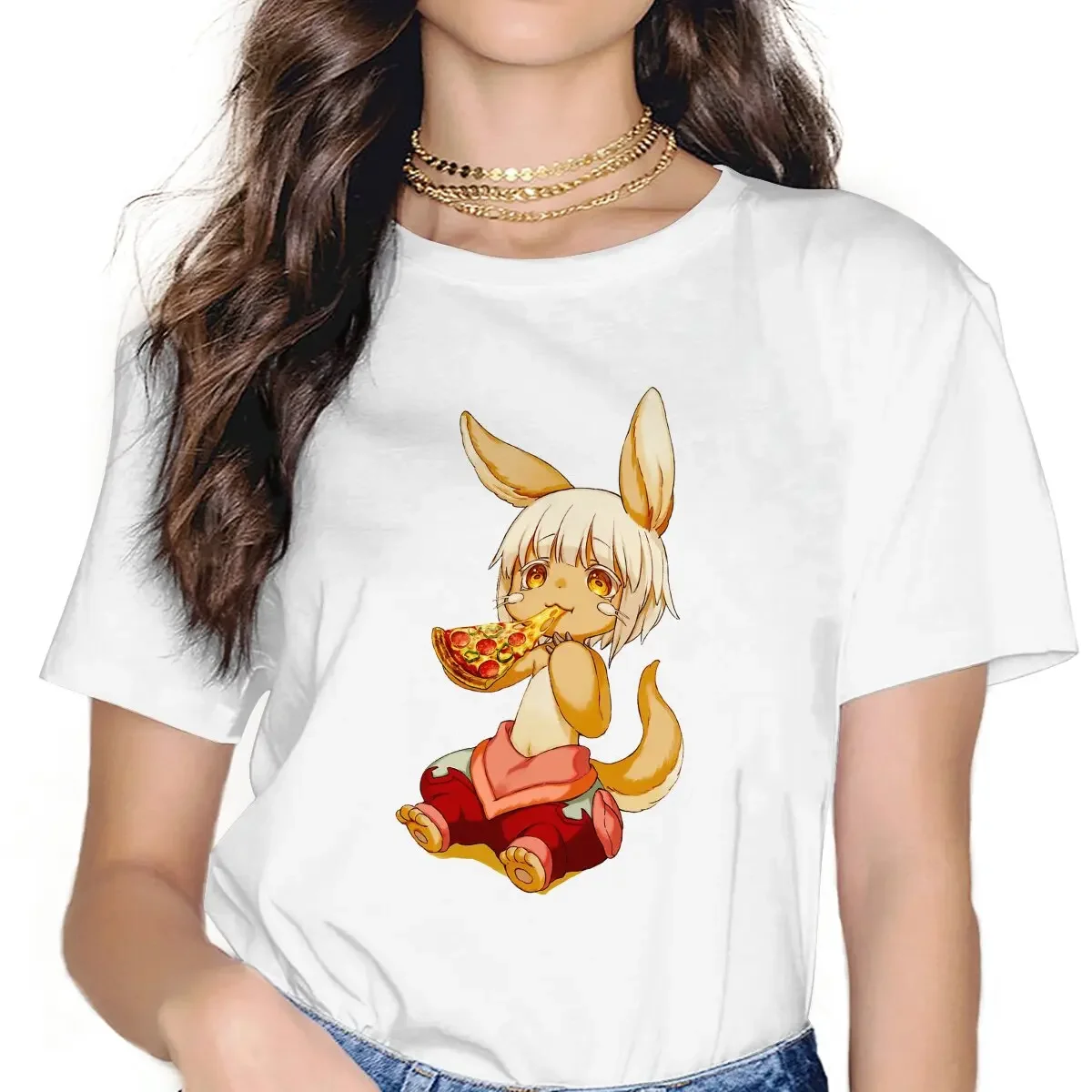 Anime Made In Abyss Cute Nanachi T Shirt Fashion Women's Tees Summer Harajuku O-Neck TShirt