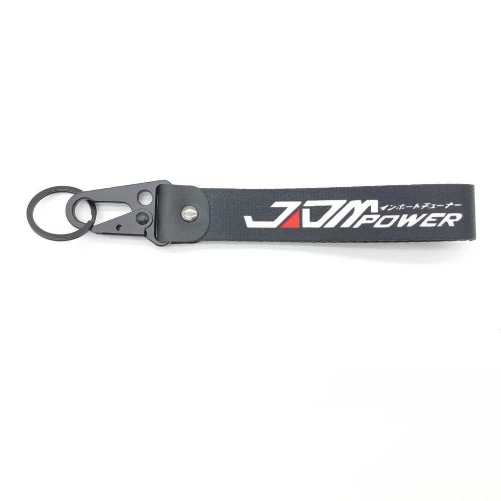 

Jdm Car Keychain Nylon Thermal Transfer Key Ring Strap Lanyard jdm POWER Modified car For Honda Toyota Auto pendant