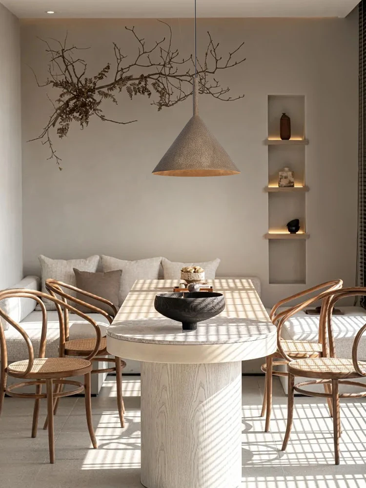 Wabi Sabi Nordic Handmade Finished Metal Bar Kitchen Coffee Shop Hotel Dinning Rusty Simple E27 Pendant Lamp Chandelier