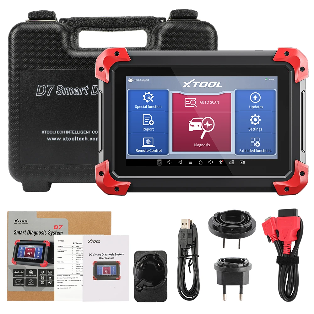 XTOOL D7 OBD2 Scanner Automotivo Car Diagnostic Tool Key Programmer Code Reader OBDII Key Coding full system diagnostic Tools