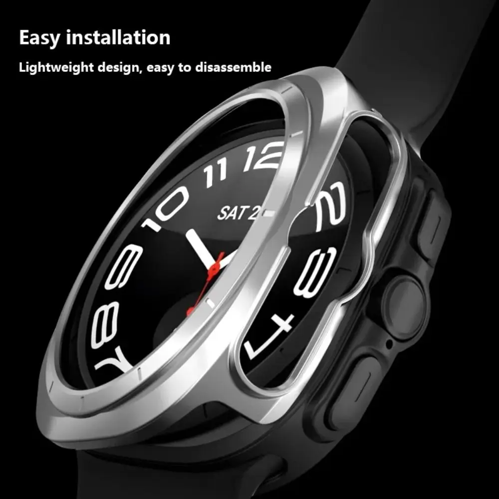 PC Matte Protective Case Frame Anti-Scratch Edge Shell Bumper Accessories Screen Protector for Samsung Galaxy Watch Ultra 47MM