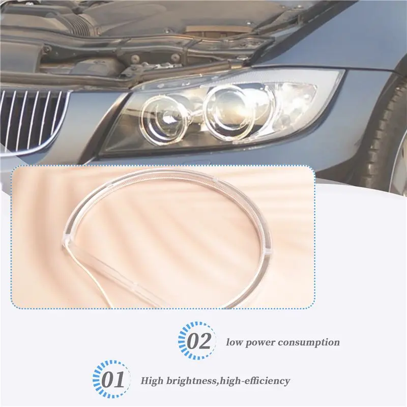 Superior-4X Ccfl Angel Eye Halo Led Ring Light White Non-Projector For Bmw E46 3 Series view 3