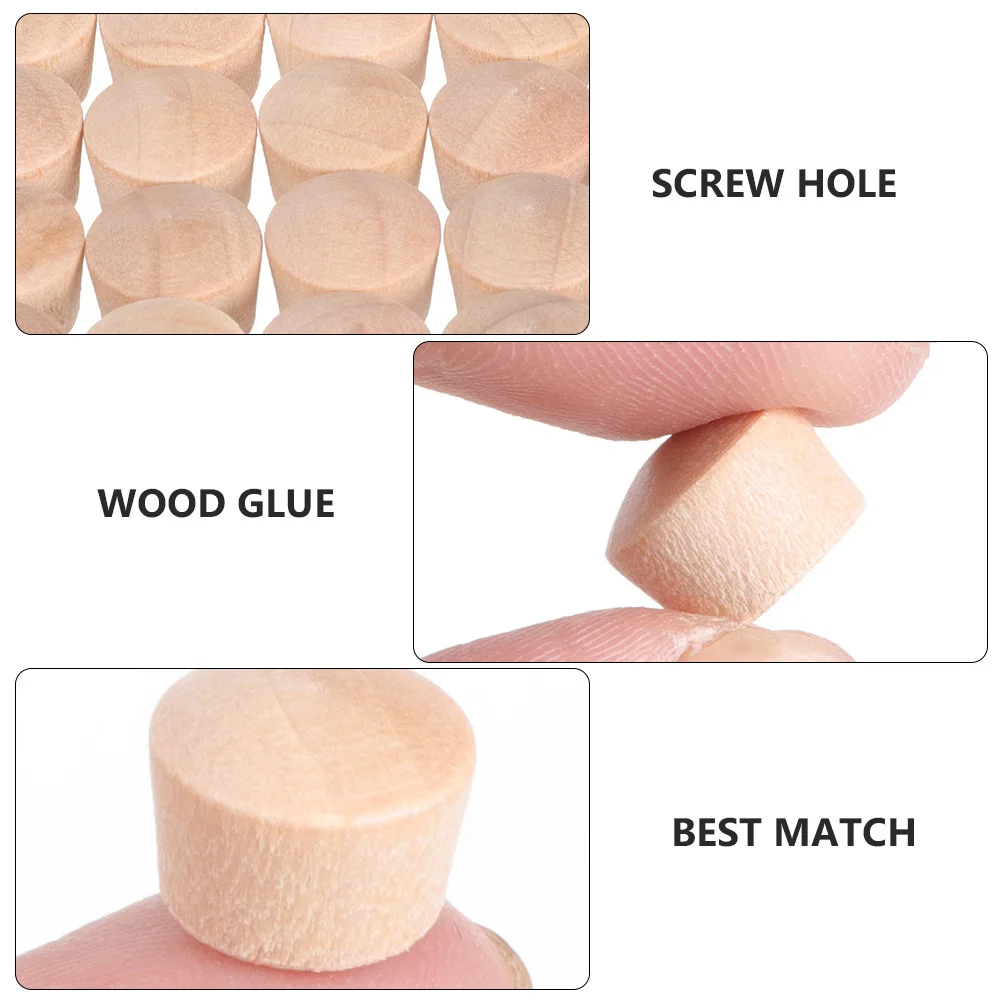 300 قطعة المقابس الخشبية الأثاث الصلب المقابس قبعات أزرار ل ثقب المسمار ملء أجزاء استبدال الزخرفية غطاء الخشب الزخرفية