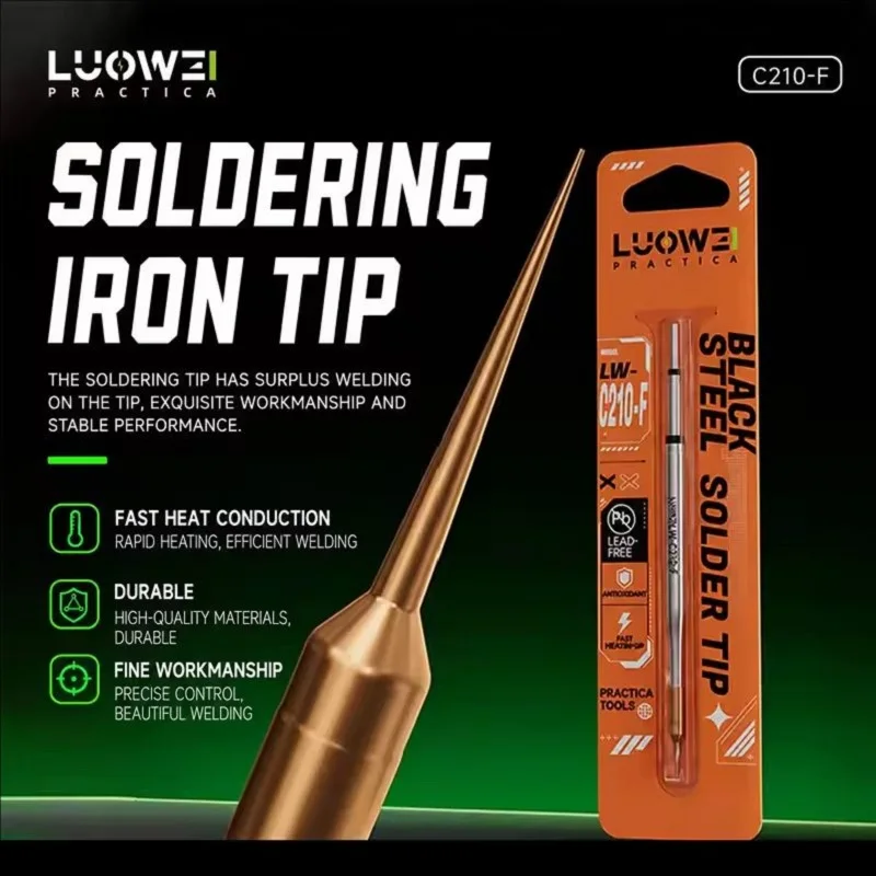 Mobile Phone Screen Motherboard CPU Dedicated Flying Wire Soldering Iron Tip, Ultra-Fine Pure Copper Pointed Universal 210 Solde